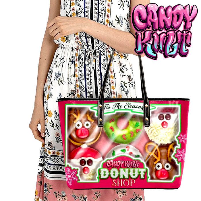 Box Of Christmas Donuts Candy Kult Large Tote Bag - Candy Kult - Candy Cult - Candy Kult Land - Wishbone - Boo Kitty - Panku - Frosti - Toxic Kitten - Hex-Heart - Cult Candy - Cake High Heels - [product_vendor}