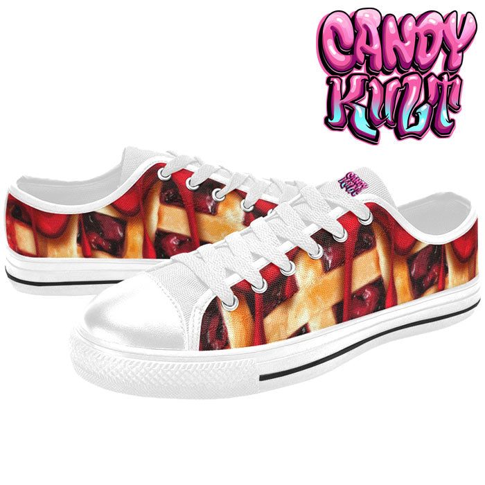 Oh My Cherry Pie White Women's Low Canvas Shoes - Candy Kult - Candy Cult - Candy Kult Land - Wishbone - Boo Kitty - Panku - Frosti - Toxic Kitten - Hex-Heart - Cult Candy - Cake High Heels - [product_vendor}