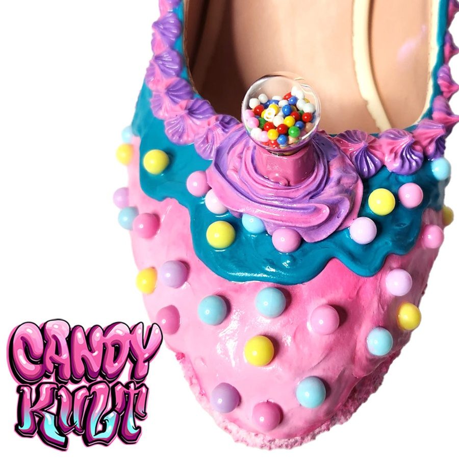 Bubble Gum Cake High Heel Shoes - Candy Kult - Candy Cult - Candy Kult Land - Wishbone - Boo Kitty - Panku - Frosti - Toxic Kitten - Hex-Heart - Cult Candy - Cake High Heels - [product_vendor}