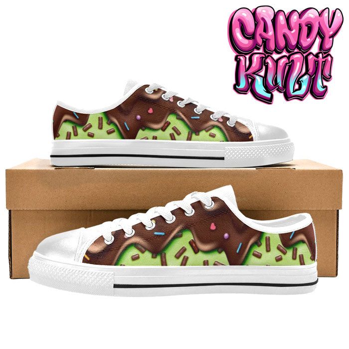 Sprinkles Please Choc Mint White Men's Low Canvas Shoes - Candy Kult - Candy Cult - Candy Kult Land - Wishbone - Boo Kitty - Panku - Frosti - Toxic Kitten - Hex-Heart - Cult Candy - Cake High Heels - [product_vendor}