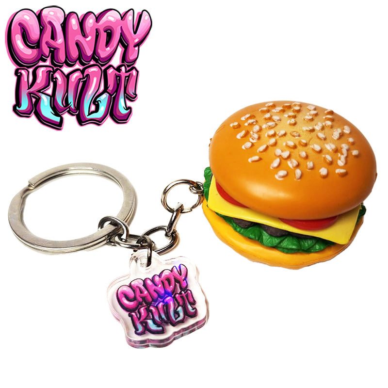 Burger Candy Kult Key Chain Candy Kult key chain key ring keychain Candy Cult - Candy Kult Land - Wishbone - Boo Kitty - Panku - Frosti - Toxic Kitten - Hex - Heart - Cult Candy - Ca
