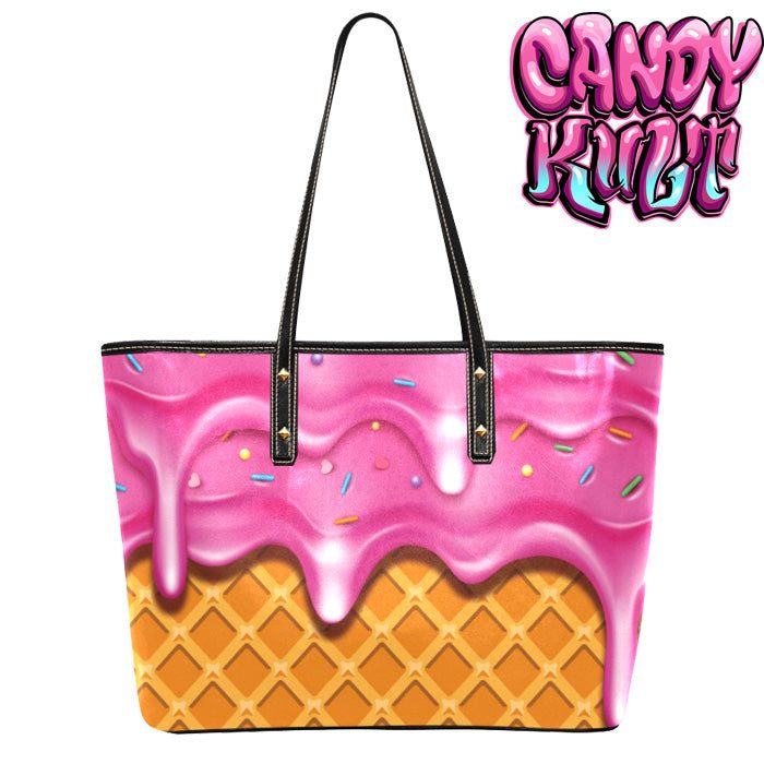 Strawberry Ice Cream Candy Kult Large Tote Bag - Candy Kult - Candy Cult - Candy Kult Land - Wishbone - Boo Kitty - Panku - Frosti - Toxic Kitten - Hex-Heart - Cult Candy - Cake High Heels - [product_vendor}