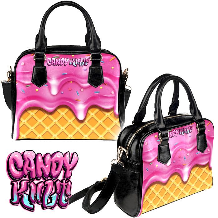 Strawberry Ice Cream Candy Kult Classic Convertible Crossbody Handbag - Candy Kult - Candy Cult - Candy Kult Land - Wishbone - Boo Kitty - Panku - Frosti - Toxic Kitten - Hex-Heart - Cult Candy - Cake High Heels - [product_vendor}