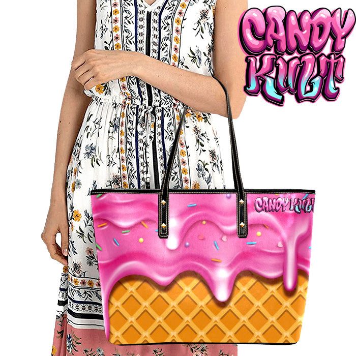 Strawberry Ice Cream Candy Kult Large Tote Bag