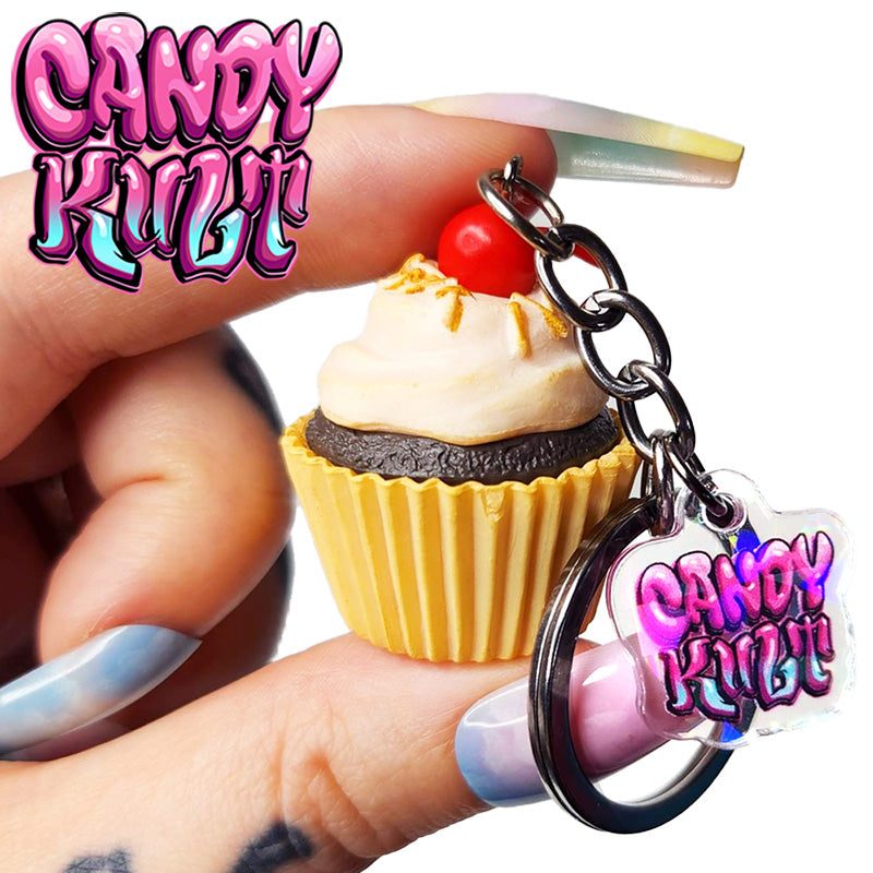 Cherry On Top Cupcake Candy Kult Key Chain Candy Kult key chain key ring keychain Candy Cult - Candy Kult Land - Wishbone - Boo Kitty - Panku - Frosti - Toxic Kitten - Hex - Heart - Cult Candy - Ca