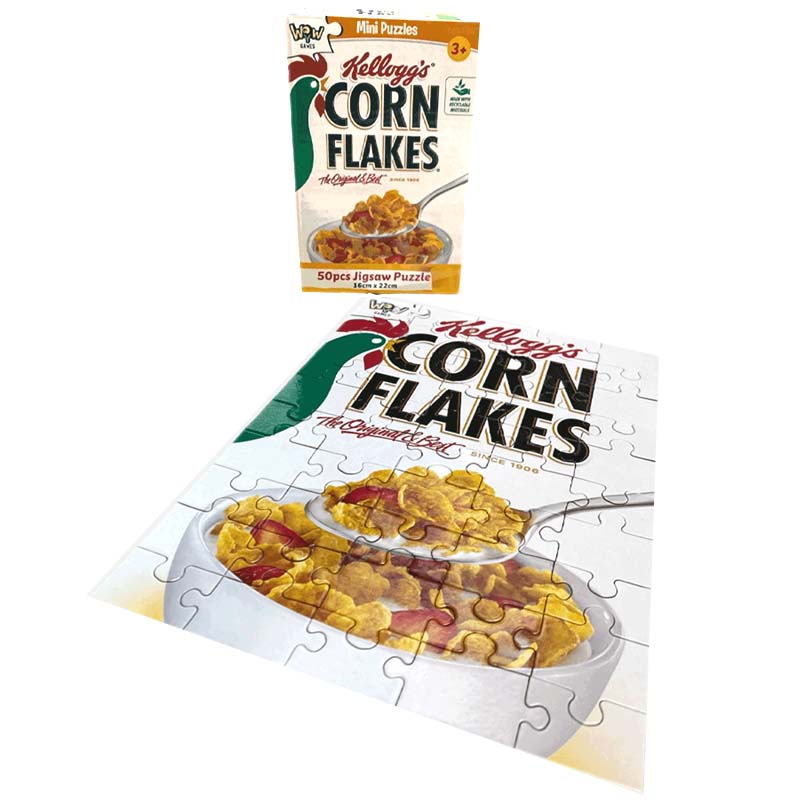 Corn Flakes Cereal Box 50pc Mini Puzzle Candy Kult Cereal Candy Cult - Candy Kult Land - Wishbone - Boo Kitty - Panku - Frosti - Toxic Kitten - Hex - Heart - Cult Candy - Ca