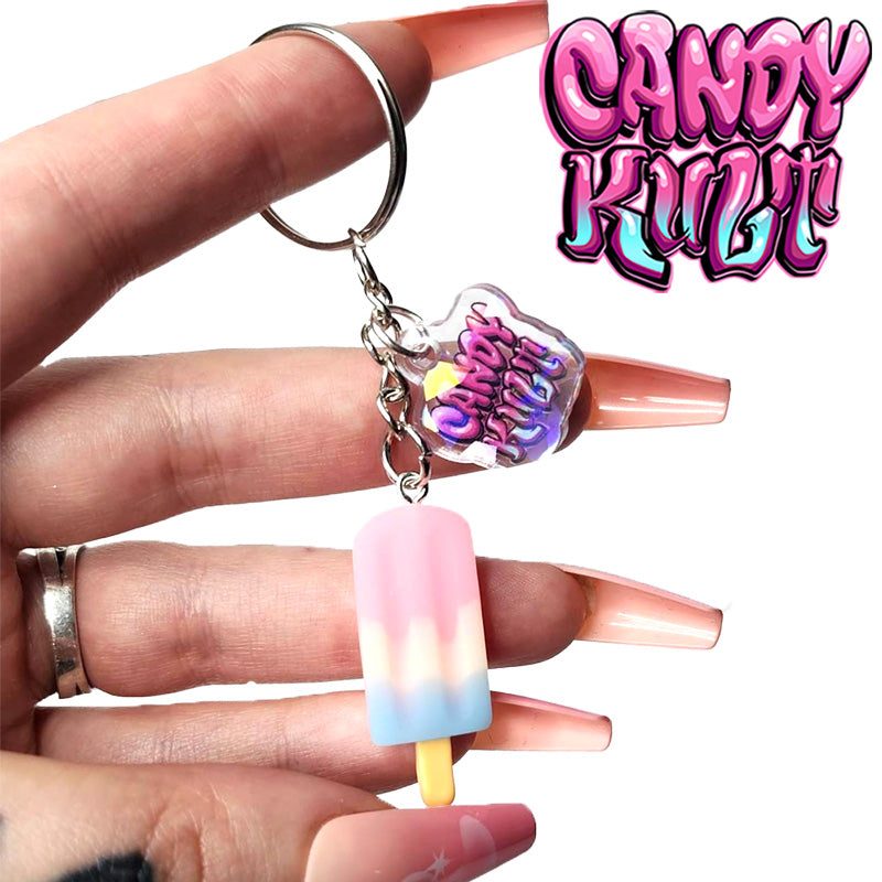 Cotton Candy Ice block Candy Kult Key Chain Candy Kult key chain key ring keychain Candy Cult - Candy Kult Land - Wishbone - Boo Kitty - Panku - Frosti - Toxic Kitten - Hex - Heart - Cult Candy - Ca