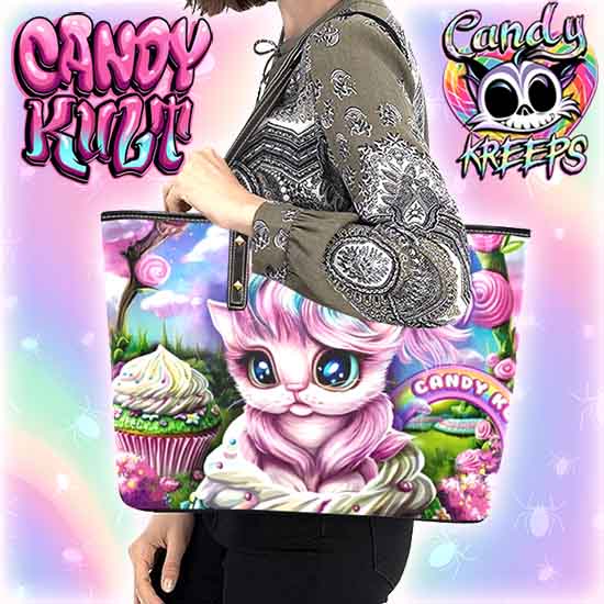 Flossie The Kitticorn Candy Kreeps Candy Kult Large Tote Bag - Candy Kult - Candy Cult - Candy Kult Land - Wishbone - Boo Kitty - Panku - Frosti - Toxic Kitten - Hex-Heart - Cult Candy - Cake High Heels - [product_vendor}