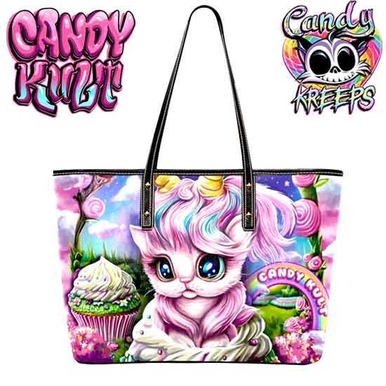 Flossie The Kitticorn Candy Kreeps Candy Kult Large Tote Bag - Candy Kult - Candy Cult - Candy Kult Land - Wishbone - Boo Kitty - Panku - Frosti - Toxic Kitten - Hex-Heart - Cult Candy - Cake High Heels - [product_vendor}