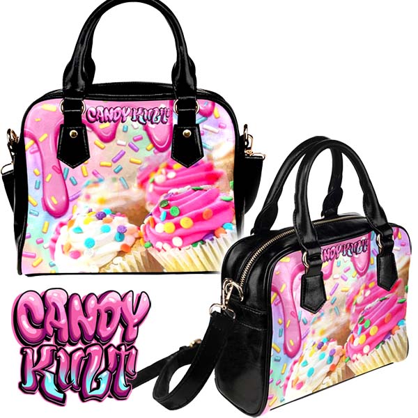 Rainbow Confetti Cupcakes Candy Kult Classic Convertible Crossbody Handbag - Candy Kult - Candy Cult - Candy Kult Land - Wishbone - Boo Kitty - Panku - Frosti - Toxic Kitten - Hex-Heart - Cult Candy - Cake High Heels - [product_vendor}