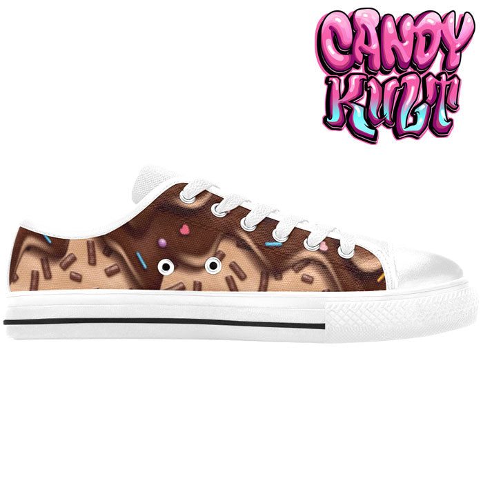 Sprinkles Please Chocolate White Men's Low Canvas Shoes - Candy Kult - Candy Cult - Candy Kult Land - Wishbone - Boo Kitty - Panku - Frosti - Toxic Kitten - Hex-Heart - Cult Candy - Cake High Heels - [product_vendor}