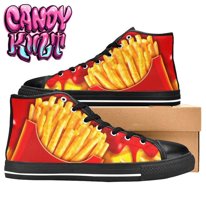 Want Fries With That? Women's High Top Canvas Shoes - Candy Kult - Candy Cult - Candy Kult Land - Wishbone - Boo Kitty - Panku - Frosti - Toxic Kitten - Hex-Heart - Cult Candy - Cake High Heels - [product_vendor}