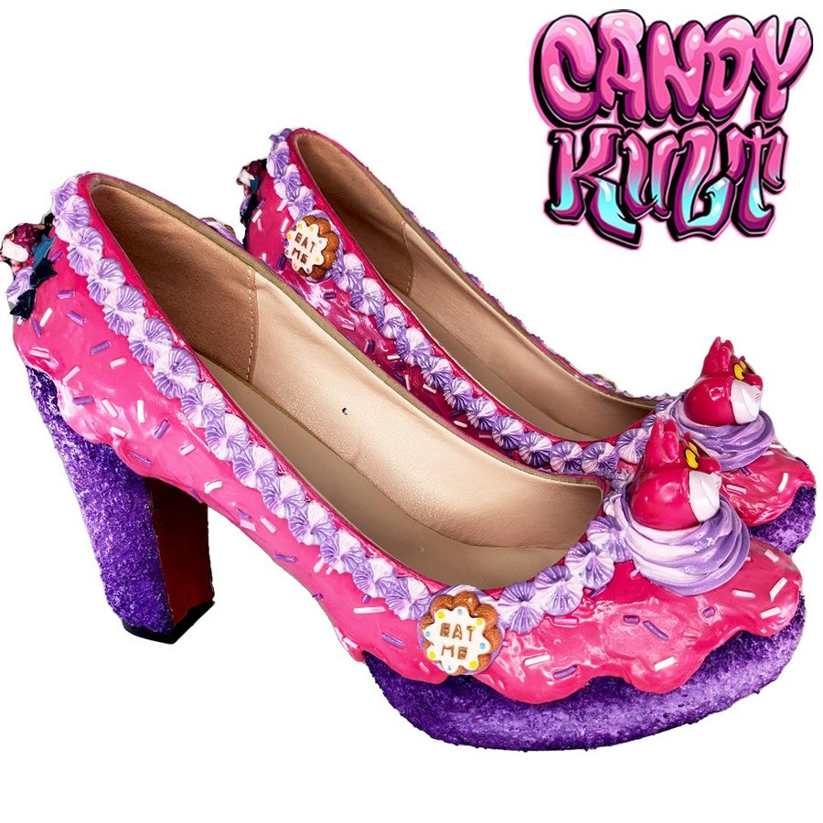 Cheshire Tea Party Cake High Heel Shoes - Candy Kult - Candy Cult - Candy Kult Land - Wishbone - Boo Kitty - Panku - Frosti - Toxic Kitten - Hex-Heart - Cult Candy - Cake High Heels - [product_vendor}