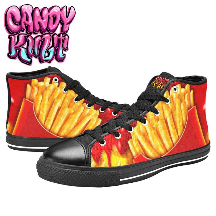Want Fries With That? Women's High Top Canvas Shoes - Candy Kult - Candy Cult - Candy Kult Land - Wishbone - Boo Kitty - Panku - Frosti - Toxic Kitten - Hex-Heart - Cult Candy - Cake High Heels - [product_vendor}