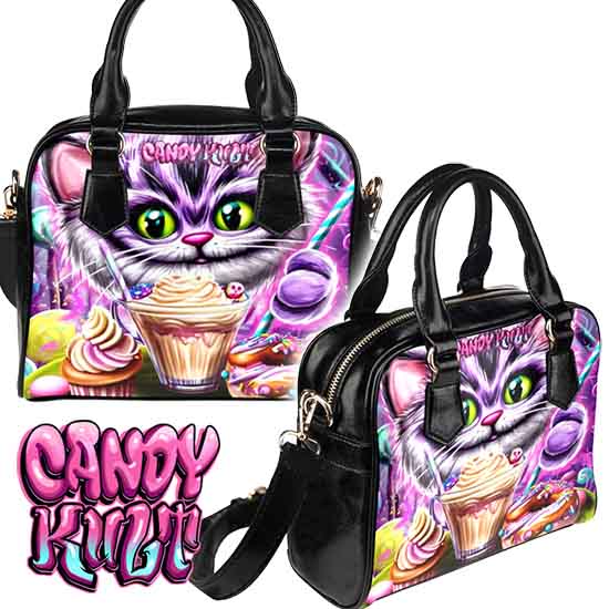 Cheshire Cat Tea Party Candy Kult Classic Convertible Crossbody Handbag - Candy Kult - Candy Cult - Candy Kult Land - Wishbone - Boo Kitty - Panku - Frosti - Toxic Kitten - Hex-Heart - Cult Candy - Cake High Heels - [product_vendor}