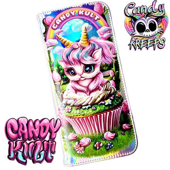 Flossie The Kitticorn Candy Kreeps Candy Kult Long Line Wallet - Candy Kult - Candy Cult - Candy Kult Land - Wishbone - Boo Kitty - Panku - Frosti - Toxic Kitten - Hex-Heart - Cult Candy - Cake High Heels - [product_vendor}