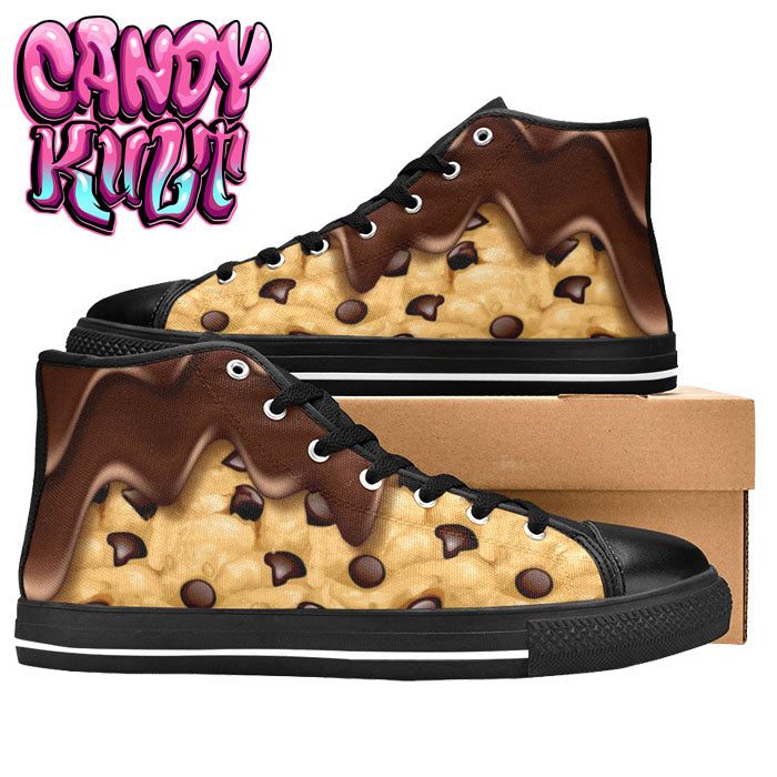 Chocolate Chip Cookie Men’s High Top Canvas Shoes - Candy Kult - Candy Cult - Candy Kult Land - Wishbone - Boo Kitty - Panku - Frosti - Toxic Kitten - Hex-Heart - Cult Candy - Cake High Heels - [product_vendor}