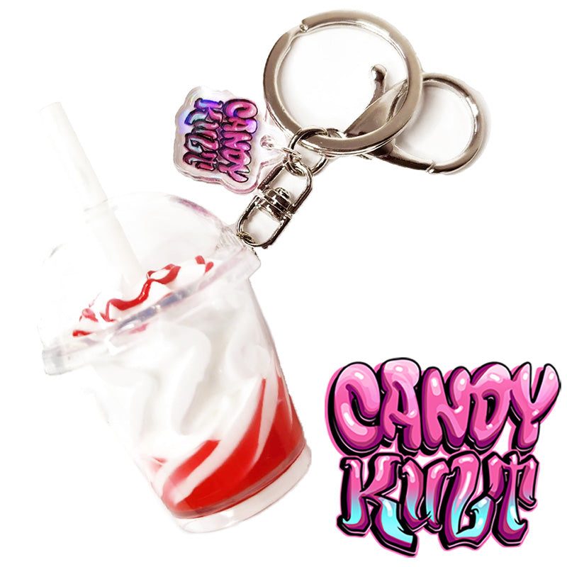 Large Strawberry Sundae Candy Kult Key Chain Candy Kult key chain key ring keychain Candy Cult - Candy Kult Land - Wishbone - Boo Kitty - Panku - Frosti - Toxic Kitten - Hex - Heart - Cult Candy - Ca