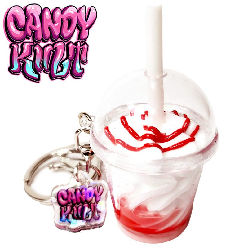 Large Strawberry Sundae Candy Kult Key Chain Candy Kult key chain key ring keychain Candy Cult - Candy Kult Land - Wishbone - Boo Kitty - Panku - Frosti - Toxic Kitten - Hex - Heart - Cult Candy - Ca