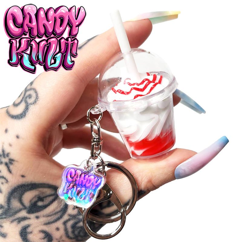 Large Strawberry Sundae Candy Kult Key Chain Candy Kult key chain key ring keychain Candy Cult - Candy Kult Land - Wishbone - Boo Kitty - Panku - Frosti - Toxic Kitten - Hex - Heart - Cult Candy - Ca