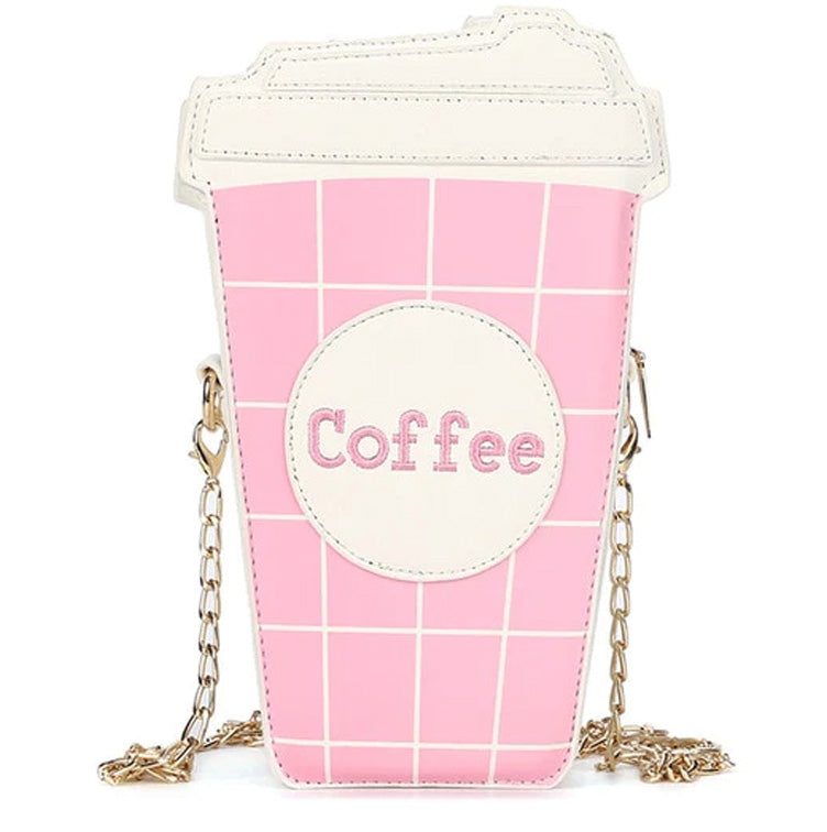Pink Take Away Coffee Crossbody Bag Candy Kult Bag coffee Crossbody Candy Cult - Candy Kult Land - Wishbone - Boo Kitty - Panku - Frosti - Toxic Kitten - Hex - Heart - Cult Candy - Ca