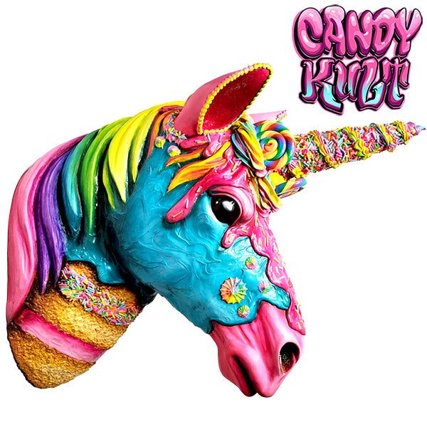 Rainbow Cake Unicorn Sculpture Candy Kult Cake Unicorns Candy Cult - Candy Kult Land - Wishbone - Boo Kitty - Panku - Frosti - Toxic Kitten - Hex - Heart - Cult Candy - Ca
