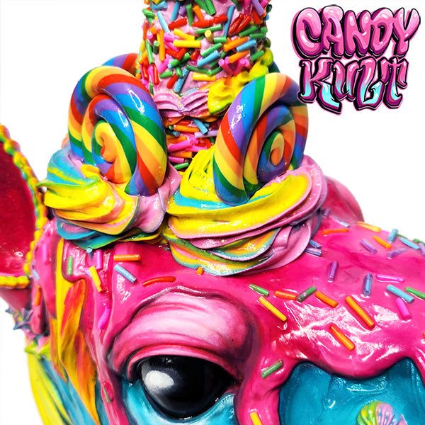 Rainbow Cake Unicorn Sculpture Candy Kult Cake Unicorns Candy Cult - Candy Kult Land - Wishbone - Boo Kitty - Panku - Frosti - Toxic Kitten - Hex - Heart - Cult Candy - Ca