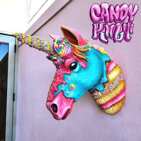 Rainbow Cake Unicorn Sculpture Candy Kult Cake Unicorns Candy Cult - Candy Kult Land - Wishbone - Boo Kitty - Panku - Frosti - Toxic Kitten - Hex - Heart - Cult Candy - Ca