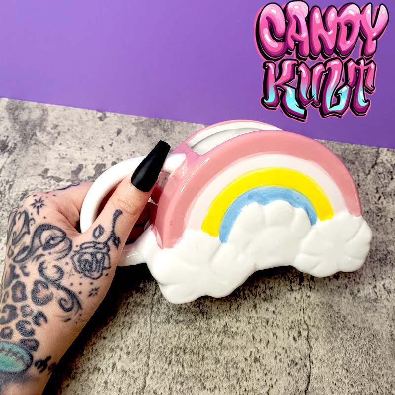 Rainbow Clouds Mug Candy Kult Candy Cult - Candy Kult Land - Wishbone - Boo Kitty - Panku - Frosti - Toxic Kitten - Hex - Heart - Cult Candy - Ca