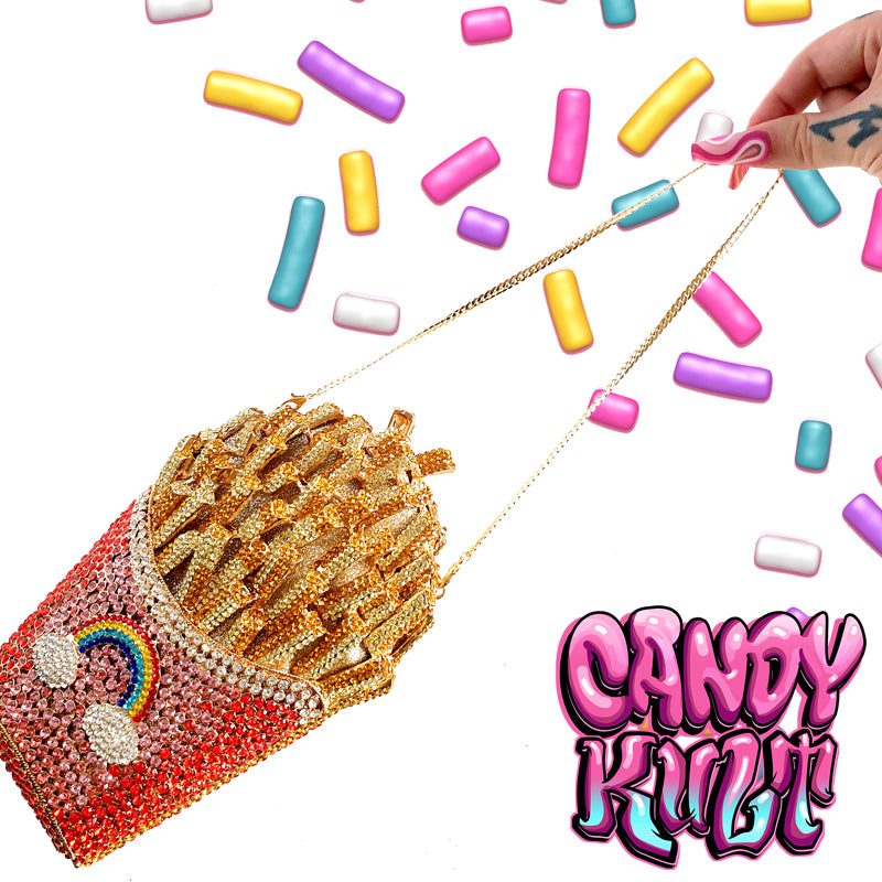 Fries Crystalized Clutch Purse - Candy Kult - Candy Cult - Candy Kult Land - Wishbone - Boo Kitty - Panku - Frosti - Toxic Kitten - Hex-Heart - Cult Candy - Cake High Heels - [product_vendor}