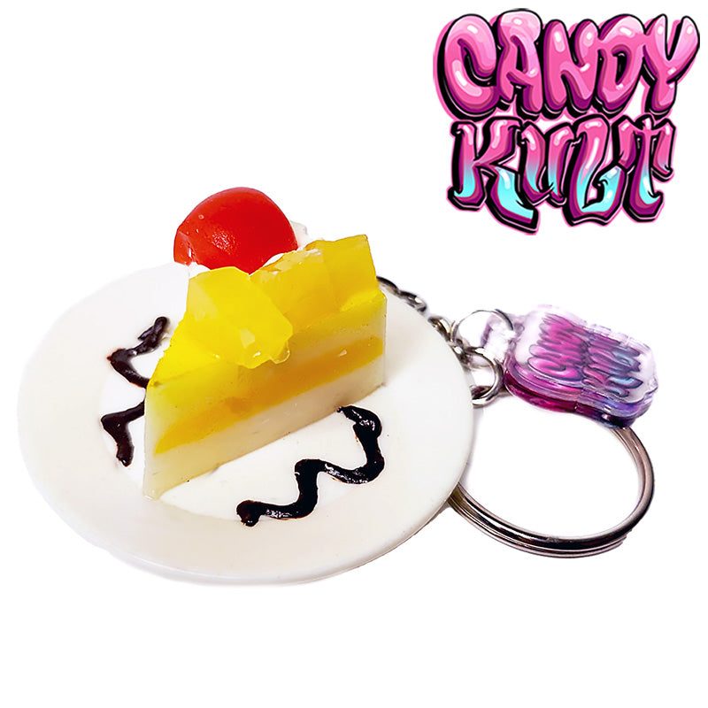 Slice Of Cake Candy Kult Key Chain Candy Kult key chain key ring keychain Candy Cult - Candy Kult Land - Wishbone - Boo Kitty - Panku - Frosti - Toxic Kitten - Hex - Heart - Cult Candy - Ca