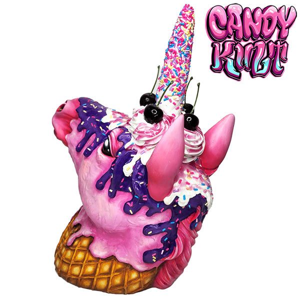 Strawberry Bubble Gum Ice Cream Unicorn Sculpture Candy Kult Ice Cream Unicorns Candy Cult - Candy Kult Land - Wishbone - Boo Kitty - Panku - Frosti - Toxic Kitten - Hex - Heart - Cult Candy - Ca