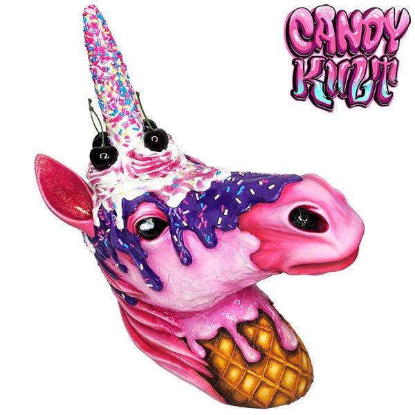 Strawberry Bubble Gum Ice Cream Unicorn Sculpture Candy Kult Ice Cream Unicorns Candy Cult - Candy Kult Land - Wishbone - Boo Kitty - Panku - Frosti - Toxic Kitten - Hex - Heart - Cult Candy - Ca