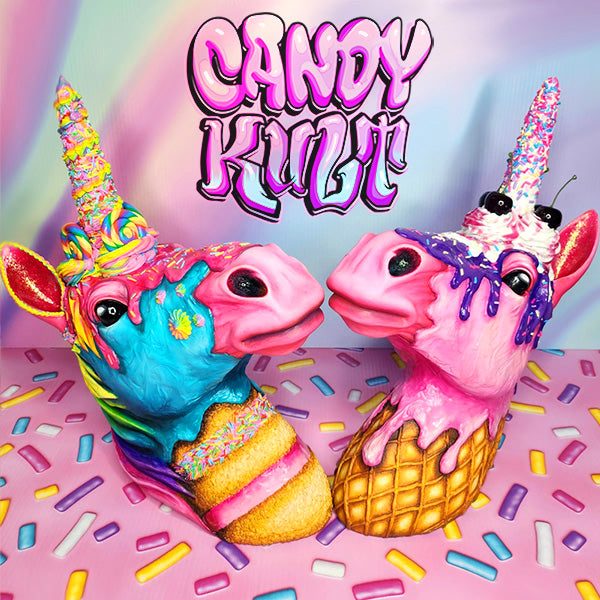 Strawberry Bubble Gum Ice Cream Unicorn Sculpture Candy Kult Ice Cream Unicorns Candy Cult - Candy Kult Land - Wishbone - Boo Kitty - Panku - Frosti - Toxic Kitten - Hex - Heart - Cult Candy - Ca