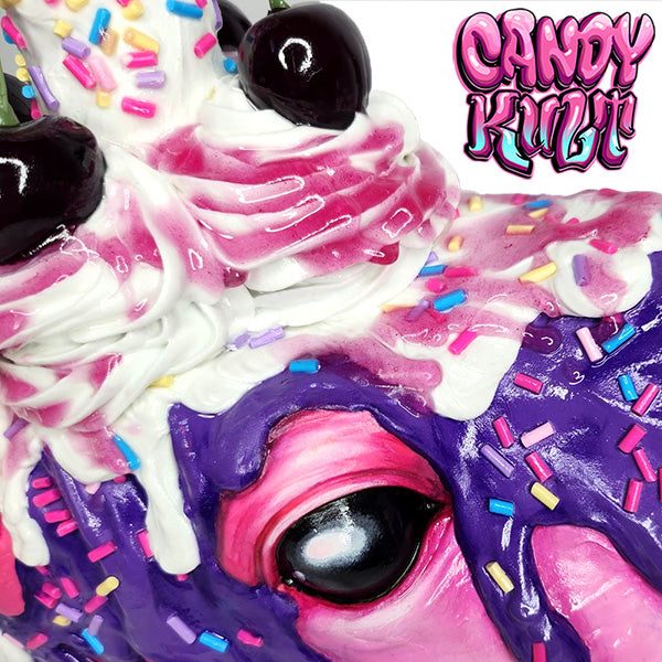 Strawberry Bubble Gum Ice Cream Unicorn Sculpture Candy Kult Ice Cream Unicorns Candy Cult - Candy Kult Land - Wishbone - Boo Kitty - Panku - Frosti - Toxic Kitten - Hex - Heart - Cult Candy - Ca