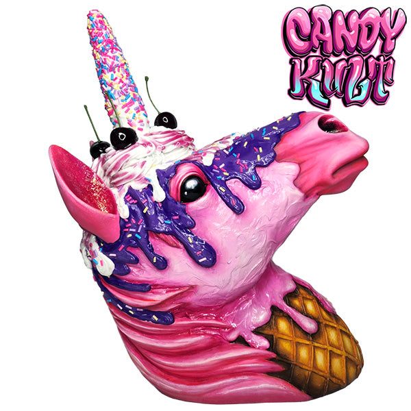 Strawberry Bubble Gum Ice Cream Unicorn Sculpture Candy Kult Ice Cream Unicorns Candy Cult - Candy Kult Land - Wishbone - Boo Kitty - Panku - Frosti - Toxic Kitten - Hex - Heart - Cult Candy - Ca