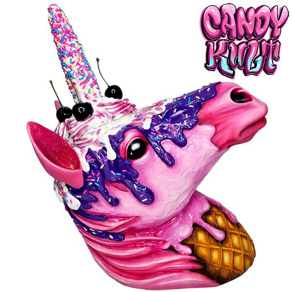 Strawberry Bubble Gum Ice Cream Unicorn Sculpture Candy Kult Ice Cream Unicorns Candy Cult - Candy Kult Land - Wishbone - Boo Kitty - Panku - Frosti - Toxic Kitten - Hex - Heart - Cult Candy - Ca