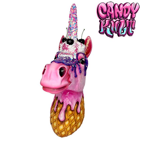Strawberry Bubble Gum Ice Cream Unicorn Sculpture Candy Kult Ice Cream Unicorns Candy Cult - Candy Kult Land - Wishbone - Boo Kitty - Panku - Frosti - Toxic Kitten - Hex - Heart - Cult Candy - Ca