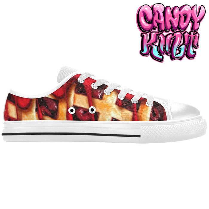 Oh My Cherry Pie White Women's Low Canvas Shoes - Candy Kult - Candy Cult - Candy Kult Land - Wishbone - Boo Kitty - Panku - Frosti - Toxic Kitten - Hex-Heart - Cult Candy - Cake High Heels - [product_vendor}