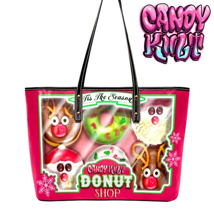 Box Of Christmas Donuts Candy Kult Large Tote Bag - Candy Kult - Candy Cult - Candy Kult Land - Wishbone - Boo Kitty - Panku - Frosti - Toxic Kitten - Hex-Heart - Cult Candy - Cake High Heels - [product_vendor}
