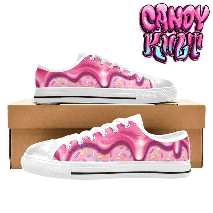 Sprinkles Please Strawberry White Men's Low Canvas Shoes - Candy Kult - Candy Cult - Candy Kult Land - Wishbone - Boo Kitty - Panku - Frosti - Toxic Kitten - Hex-Heart - Cult Candy - Cake High Heels - [product_vendor}