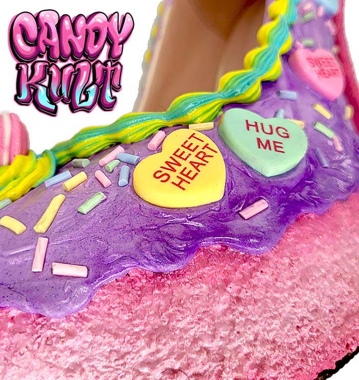 Candy Hearts Cake High Heel Shoes - Candy Kult - Candy Cult - Candy Kult Land - Wishbone - Boo Kitty - Panku - Frosti - Toxic Kitten - Hex-Heart - Cult Candy - Cake High Heels - [product_vendor}