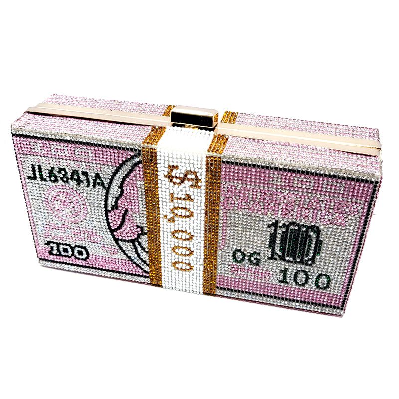 Bubblegum Bills Crystalized Clutch Purse / Crossbody - Candy Kult - Candy Cult - Candy Kult Land - Wishbone - Boo Kitty - Panku - Frosti - Toxic Kitten - Hex-Heart - Cult Candy - Cake High Heels - [product_vendor}