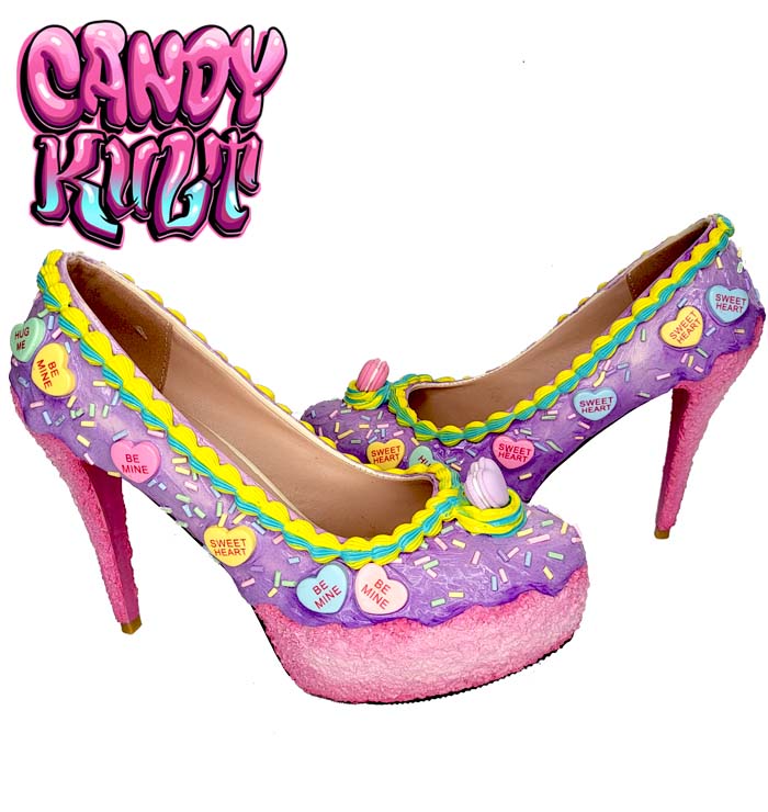 Candy Hearts Cake High Heel Shoes - Candy Kult - Candy Cult - Candy Kult Land - Wishbone - Boo Kitty - Panku - Frosti - Toxic Kitten - Hex-Heart - Cult Candy - Cake High Heels - [product_vendor}