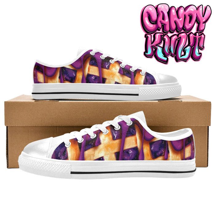 Blueberry Pie White Women's Low Canvas Shoes - Candy Kult - Candy Cult - Candy Kult Land - Wishbone - Boo Kitty - Panku - Frosti - Toxic Kitten - Hex-Heart - Cult Candy - Cake High Heels - [product_vendor}