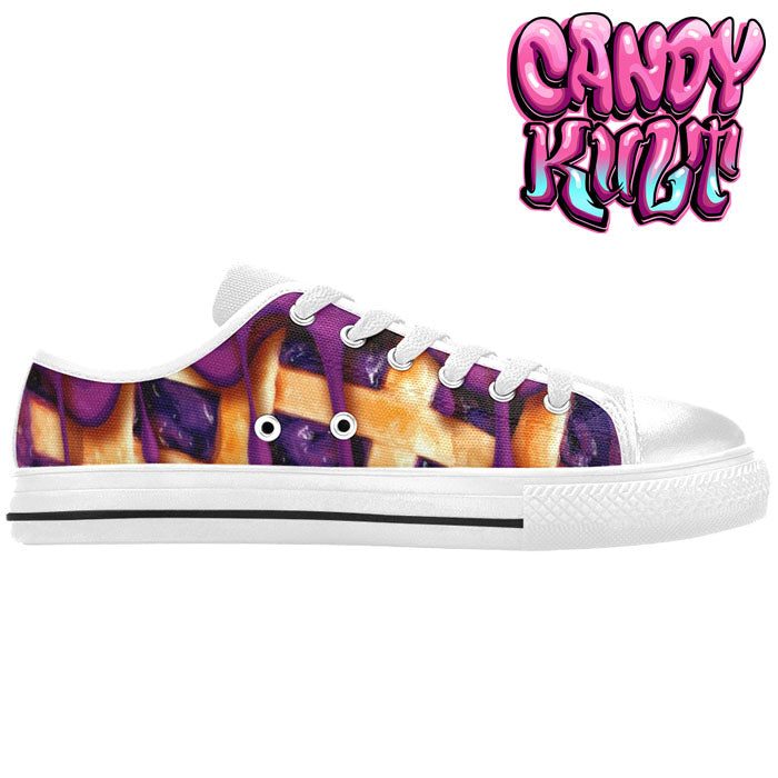 Blueberry Pie White Women's Low Canvas Shoes - Candy Kult - Candy Cult - Candy Kult Land - Wishbone - Boo Kitty - Panku - Frosti - Toxic Kitten - Hex-Heart - Cult Candy - Cake High Heels - [product_vendor}
