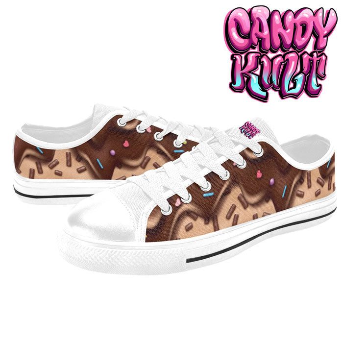 Sprinkles Please Chocolate White Women's Low Canvas Shoes - Candy Kult - Candy Cult - Candy Kult Land - Wishbone - Boo Kitty - Panku - Frosti - Toxic Kitten - Hex-Heart - Cult Candy - Cake High Heels - [product_vendor}