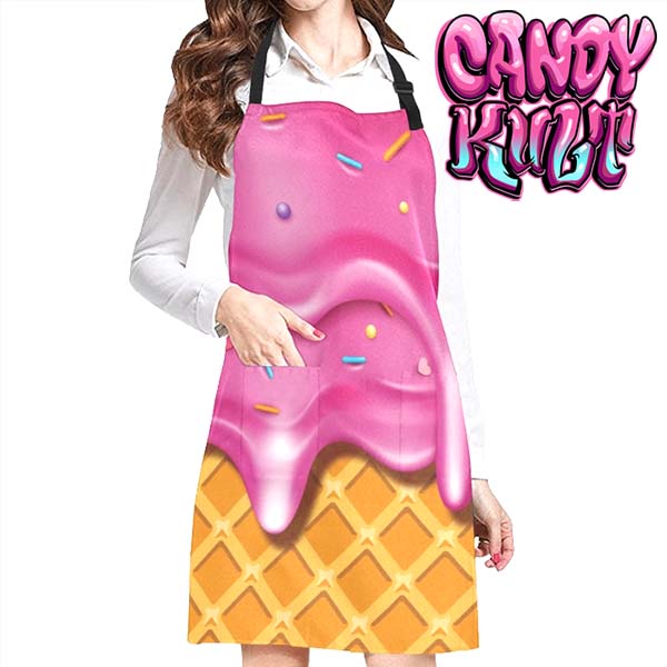 Strawberry Ice Cream Candy Kult Apron - Candy Kult - Candy Cult - Candy Kult Land - Wishbone - Boo Kitty - Panku - Frosti - Toxic Kitten - Hex-Heart - Cult Candy - Cake High Heels - [product_vendor}