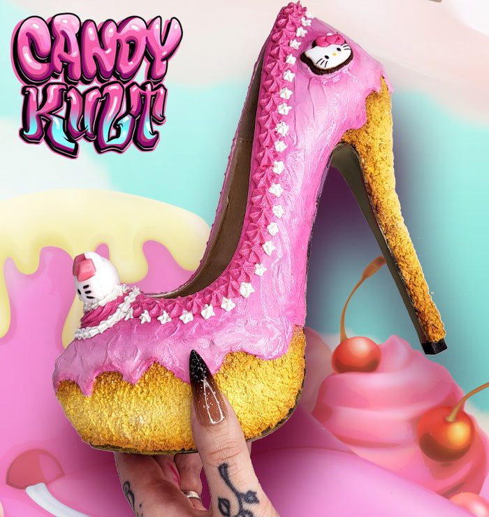 Kitty Cake High Heel Shoes - Candy Kult - Candy Cult - Candy Kult Land - Wishbone - Boo Kitty - Panku - Frosti - Toxic Kitten - Hex-Heart - Cult Candy - Cake High Heels - [product_vendor}