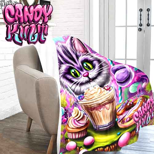 Cheshire Cat Tea Party Candy Kult Micro Fleece Blanket - Candy Kult - Candy Cult - Candy Kult Land - Wishbone - Boo Kitty - Panku - Frosti - Toxic Kitten - Hex-Heart - Cult Candy - Cake High Heels - [product_vendor}